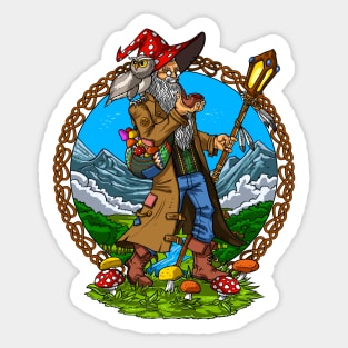 Hippie Magic Mushrooms Shaman Sticker